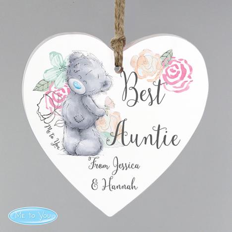 Personalised Me to You Floral Wooden Heart Decoration Extra Image 2